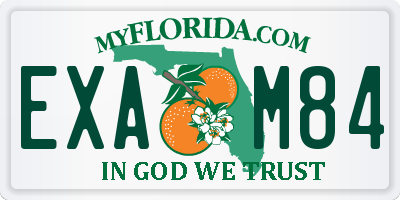 FL license plate EXAM84