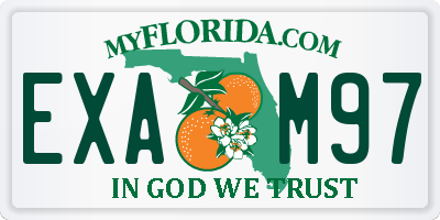 FL license plate EXAM97