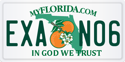 FL license plate EXAN06