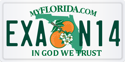 FL license plate EXAN14