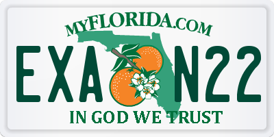 FL license plate EXAN22