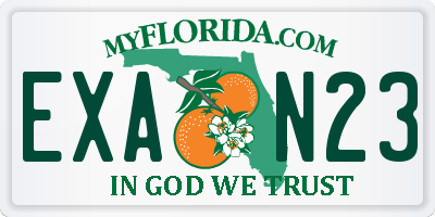 FL license plate EXAN23