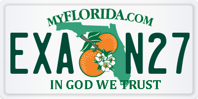 FL license plate EXAN27