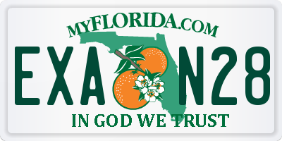 FL license plate EXAN28