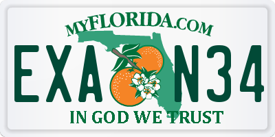 FL license plate EXAN34
