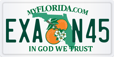 FL license plate EXAN45