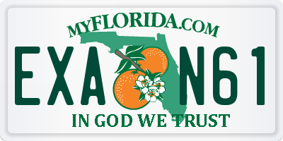 FL license plate EXAN61