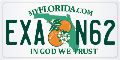 FL license plate EXAN62