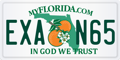 FL license plate EXAN65