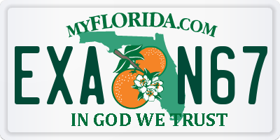 FL license plate EXAN67