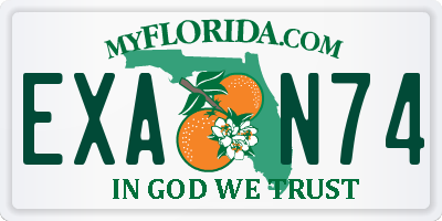 FL license plate EXAN74