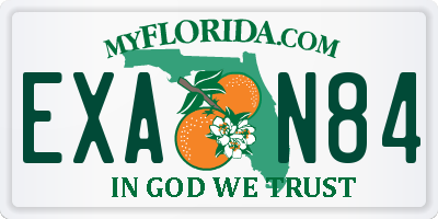 FL license plate EXAN84
