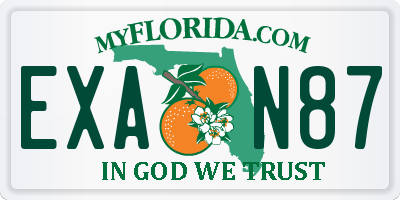 FL license plate EXAN87