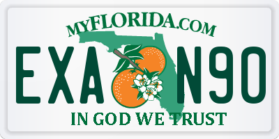FL license plate EXAN90