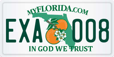 FL license plate EXAO08