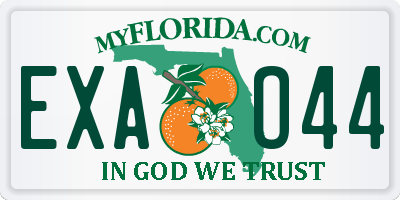 FL license plate EXAO44