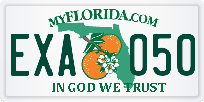FL license plate EXAO50