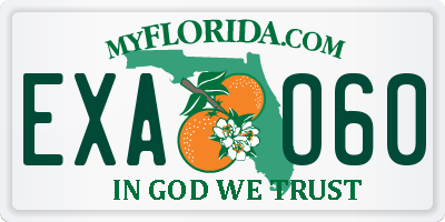 FL license plate EXAO60