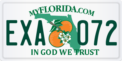 FL license plate EXAO72