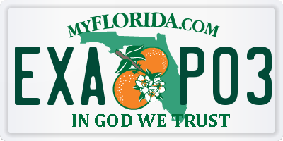 FL license plate EXAP03