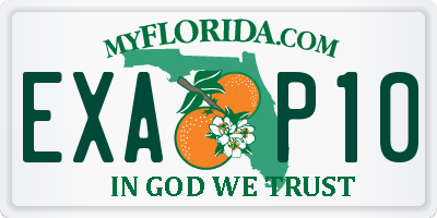 FL license plate EXAP10