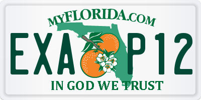 FL license plate EXAP12