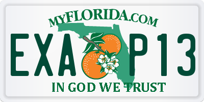 FL license plate EXAP13