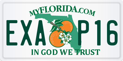 FL license plate EXAP16