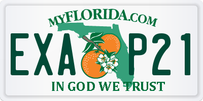 FL license plate EXAP21