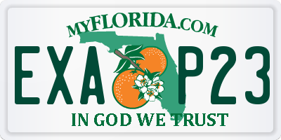 FL license plate EXAP23