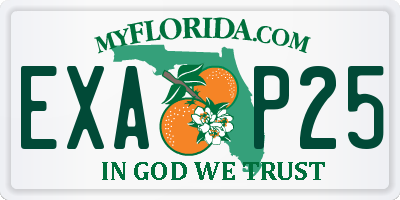 FL license plate EXAP25