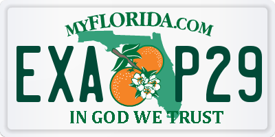 FL license plate EXAP29