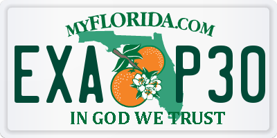 FL license plate EXAP30