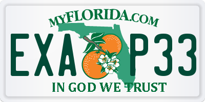 FL license plate EXAP33