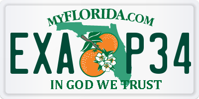 FL license plate EXAP34
