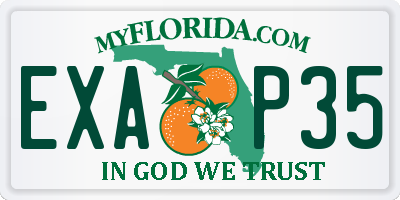 FL license plate EXAP35