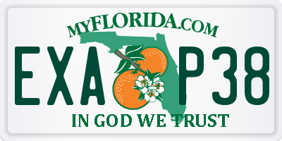FL license plate EXAP38