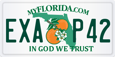 FL license plate EXAP42