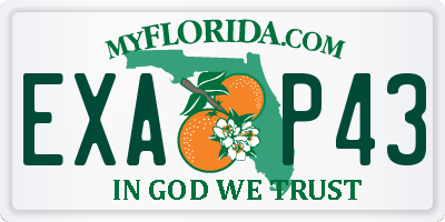 FL license plate EXAP43