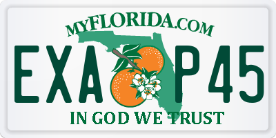 FL license plate EXAP45