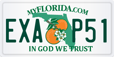 FL license plate EXAP51