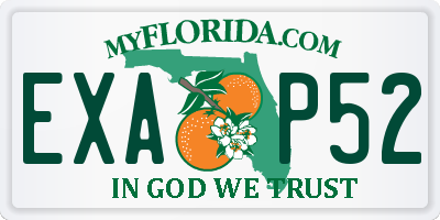 FL license plate EXAP52