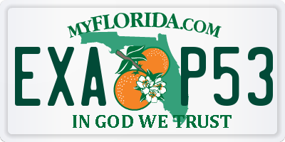 FL license plate EXAP53