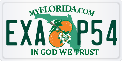 FL license plate EXAP54