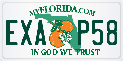 FL license plate EXAP58