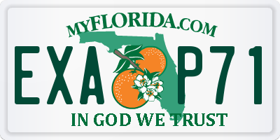 FL license plate EXAP71