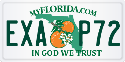 FL license plate EXAP72