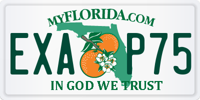 FL license plate EXAP75