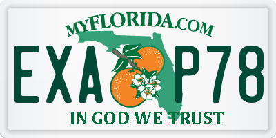 FL license plate EXAP78
