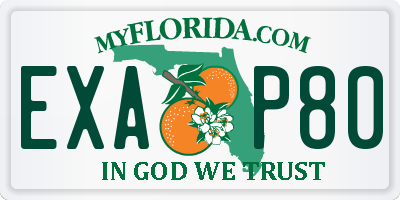 FL license plate EXAP80